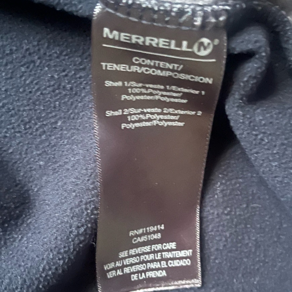 Merrell Men’s Navy 100% Polyester Jacket Size M Outdoor Hiking Fall Fishing - Picture 8 of 10
